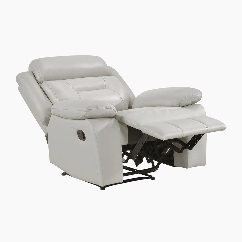 HOME LEGANCE GENUINE LEATHER MANUAL RECLINER GREY