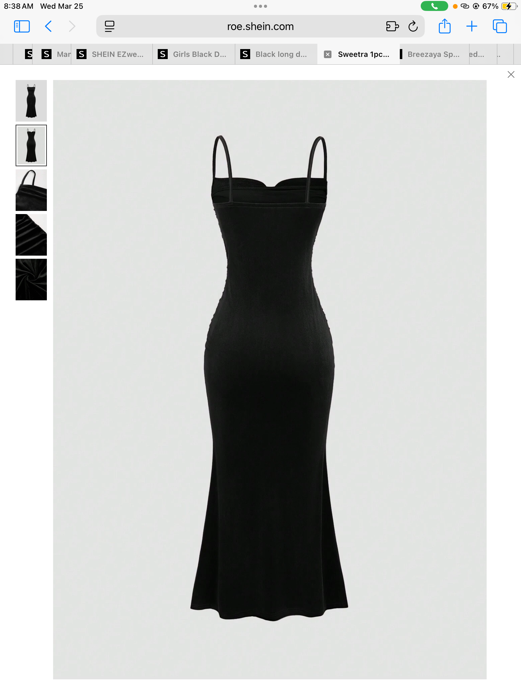 Black bodycon velvet dress image 2