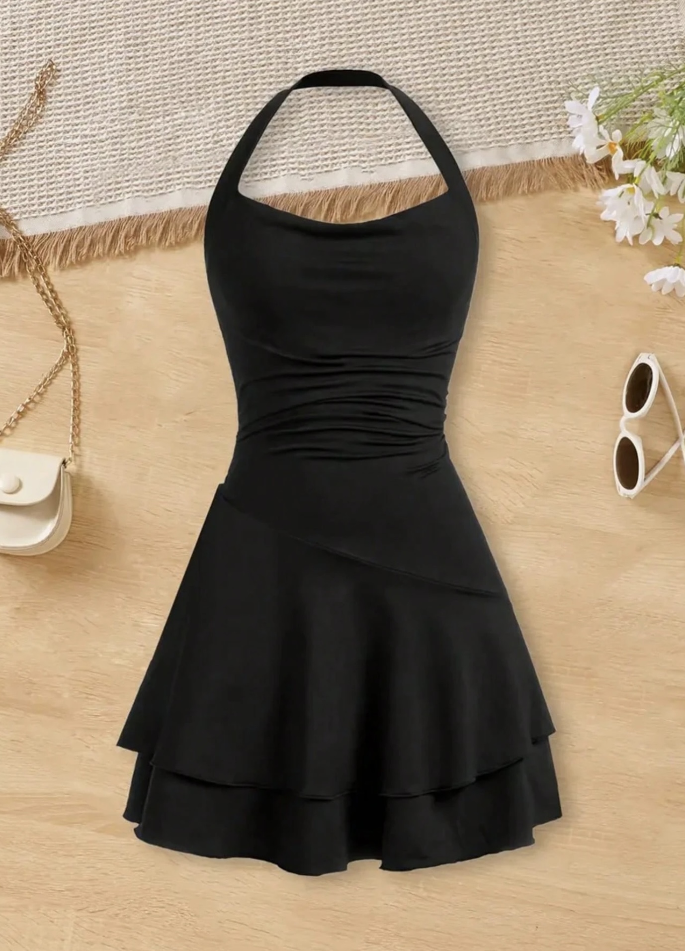 Black alter neck gym gown image 2